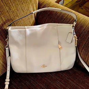 Coach Pebble Leather EW Isabelle Handbag with Crossbody Strap